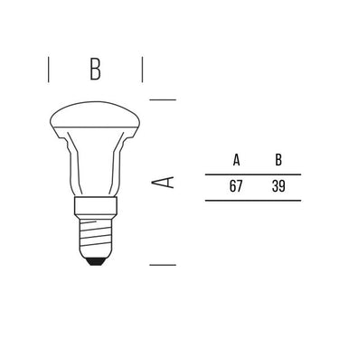 Reflector R39 250lm 2,5W E14 120° WW